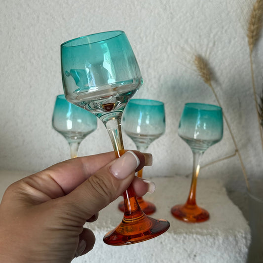 Ocean Çift Rnkli Kahve Yanı Bardağı Yeşil-Turuncu 6 Adet