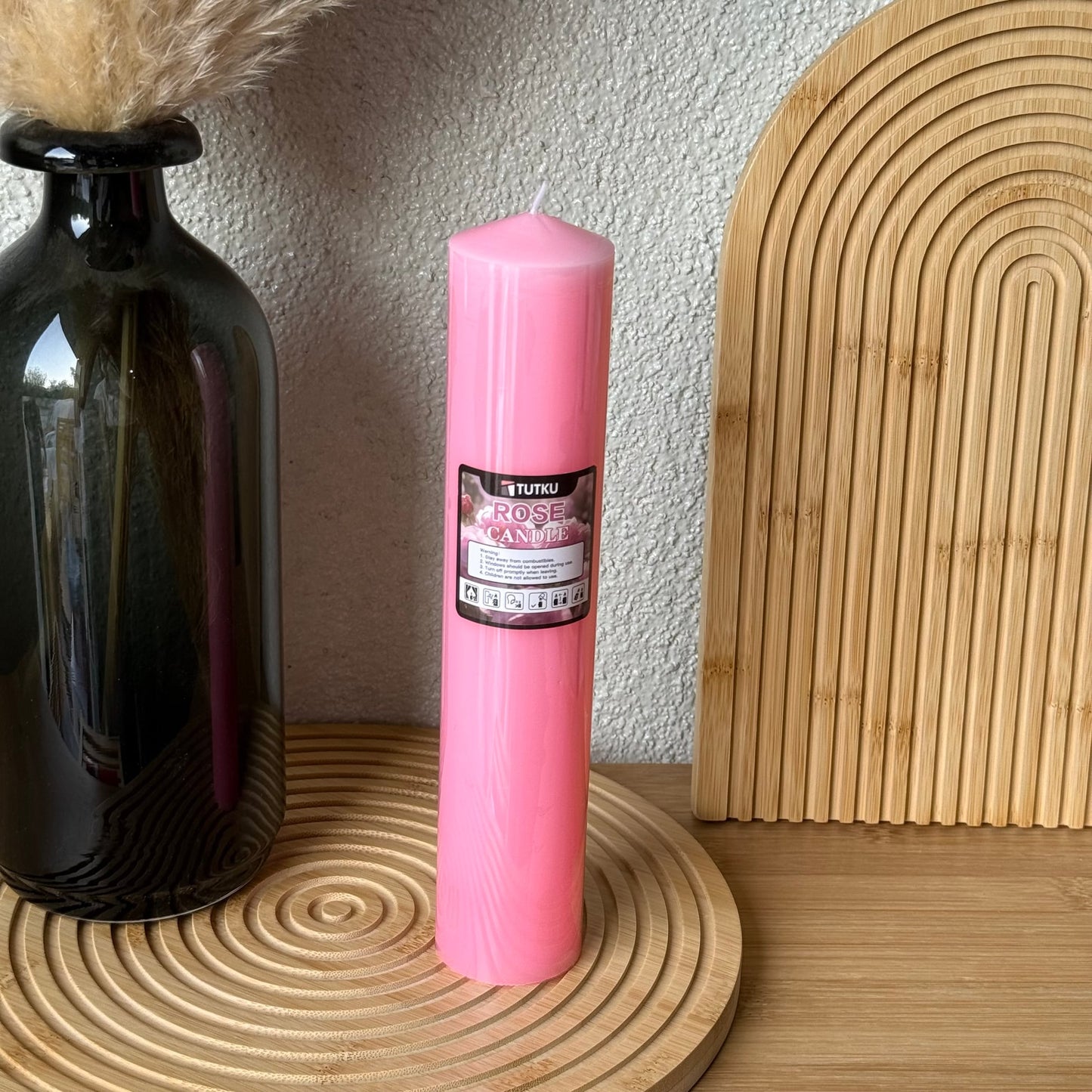 Candle Baton Uzun Mum 25 CM Rose
