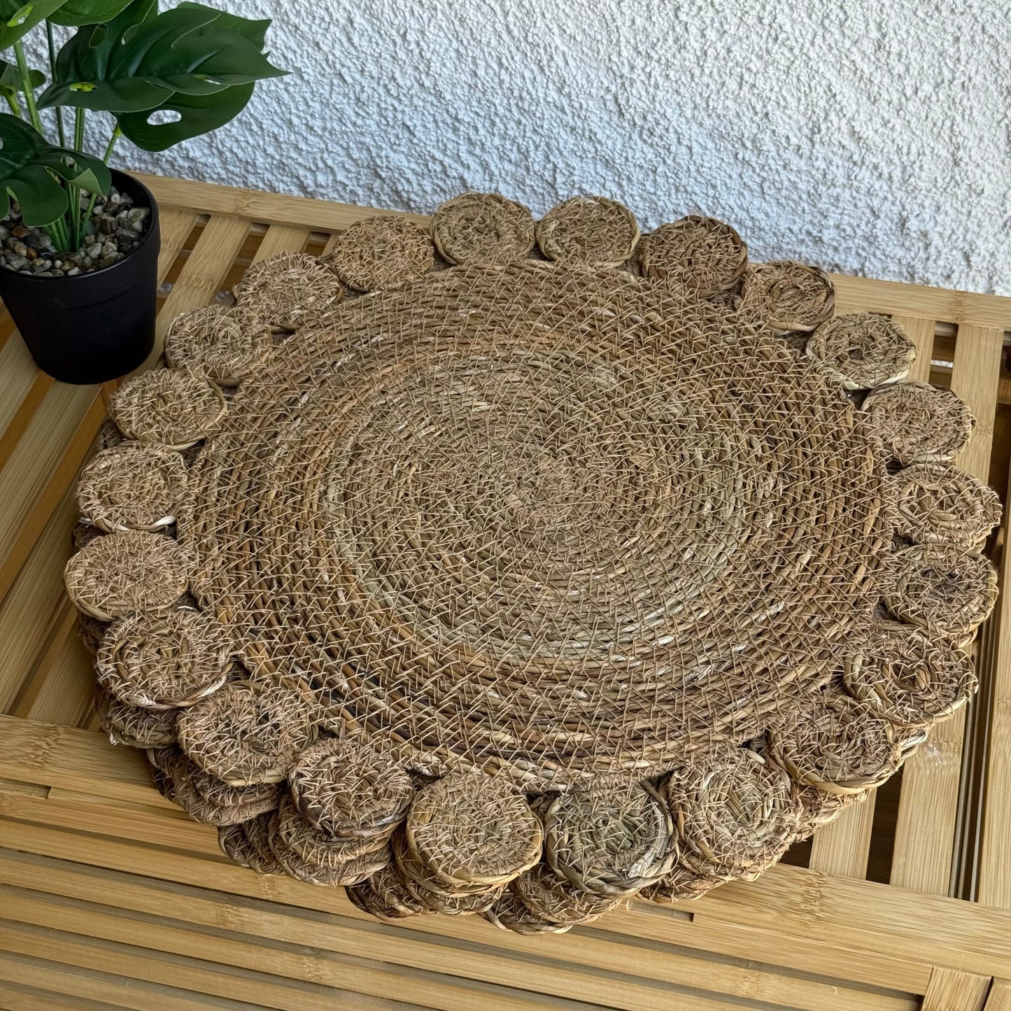 Çiçek Model Hasır Amerikan Servisi 6 Adet