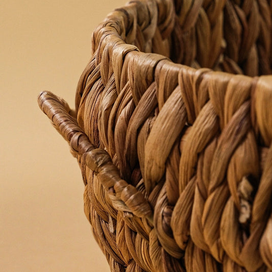 Kalın Örme İki Boy Kapaklı Kulplu Sepet Seti