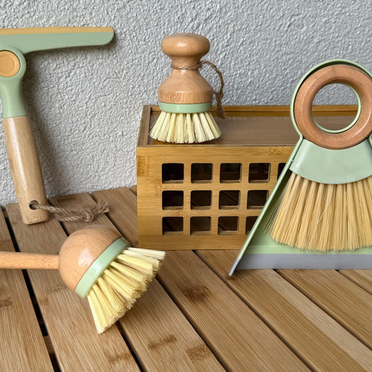 Marina 4 Parça Bambu Saplı Mutfak Seti Yeşil