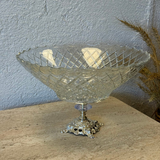 Hanedan Gümüş Ayaklı Cam Kase 29x29x18 cm (2733)