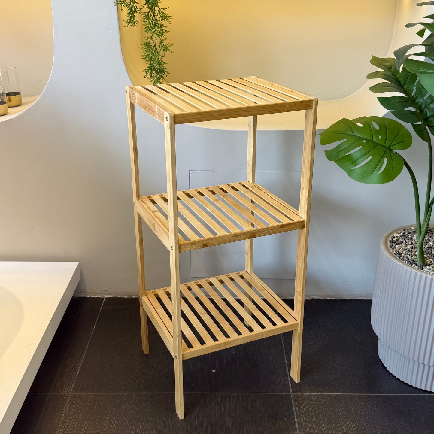 Lara Bambu 3 Katlı Raf