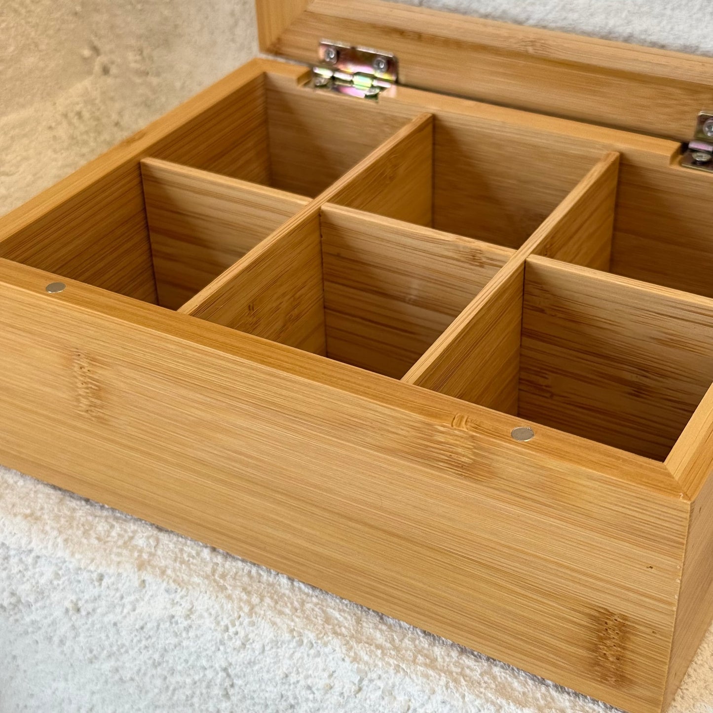 Ross Bölmeli Bambu Çay Kutusu 21x16x7 cm