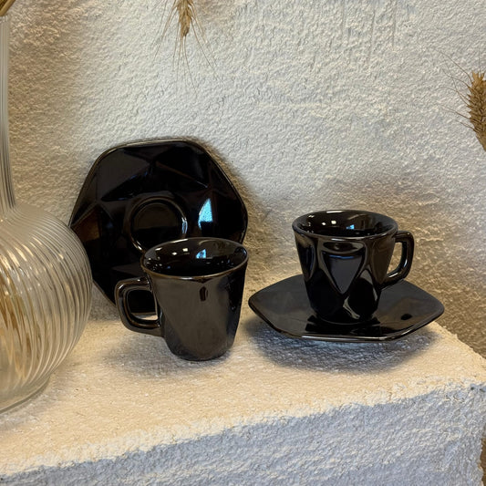 İris Porselen Kahve Fincan Takımı Kahve Rengi