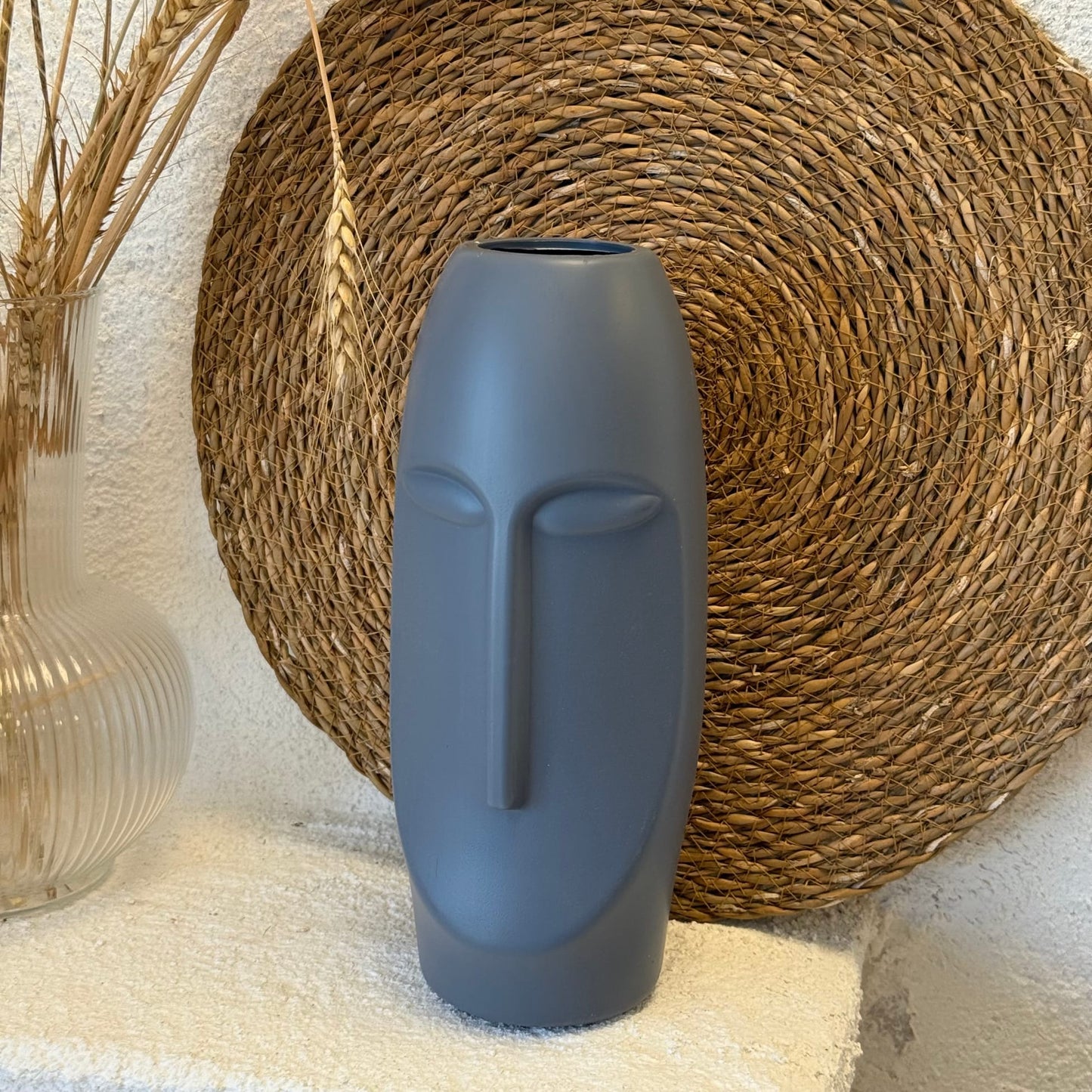 Yüz Vazo Plastik Gri