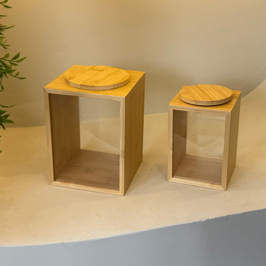 Rita İki Boy Bambu Vakumlu Kavanoz Seti