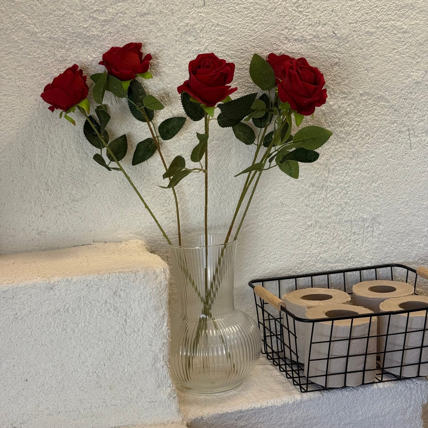 Rose Yapay Buket Kırmızı 10 Adet 50 cm