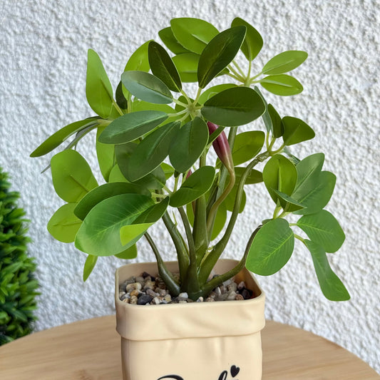 Best Saksılı Yapay Çiçek Yeşil 25 cm