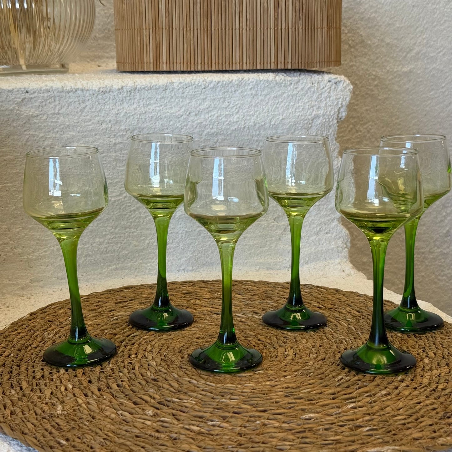 Degrade Ayaklı Kahve Yanı Yeşil 6 Adet