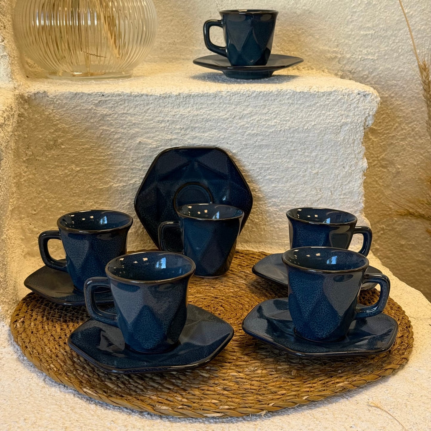 İris Porselen Kahve Fincan Takımı Mavi