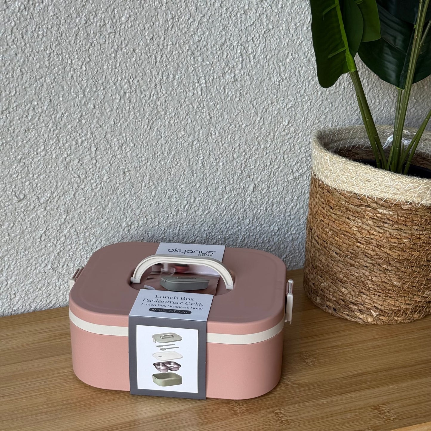 Okyanus Lunch Box Paslanmaz Çelik Pudra 19,5x14,3x7,4 CM