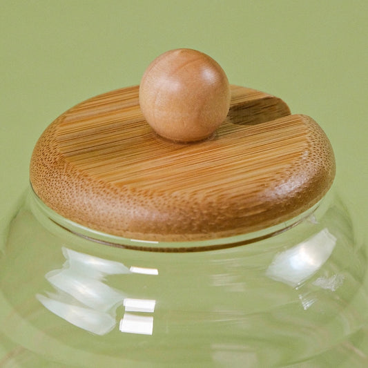 Mery Borosilicat Cam Bambu Standlı Bal Kavanoz 350 ml