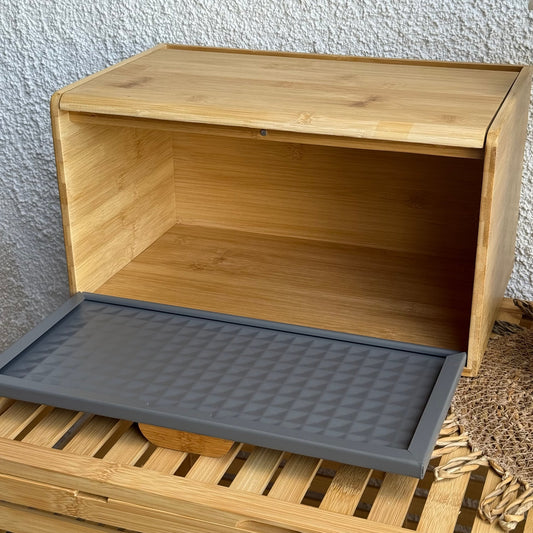 Wilda Bambu Ekmek Kutusu Gri