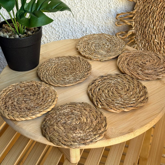 Evanev Hasır Bardak Altlığı Set 6 Adet KOD:16401