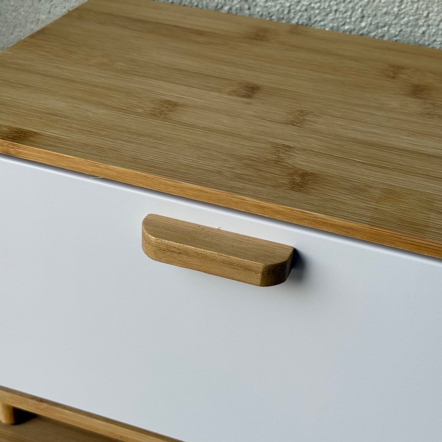 Eva Ayaklı Bambu Ekmeklik Beyaz