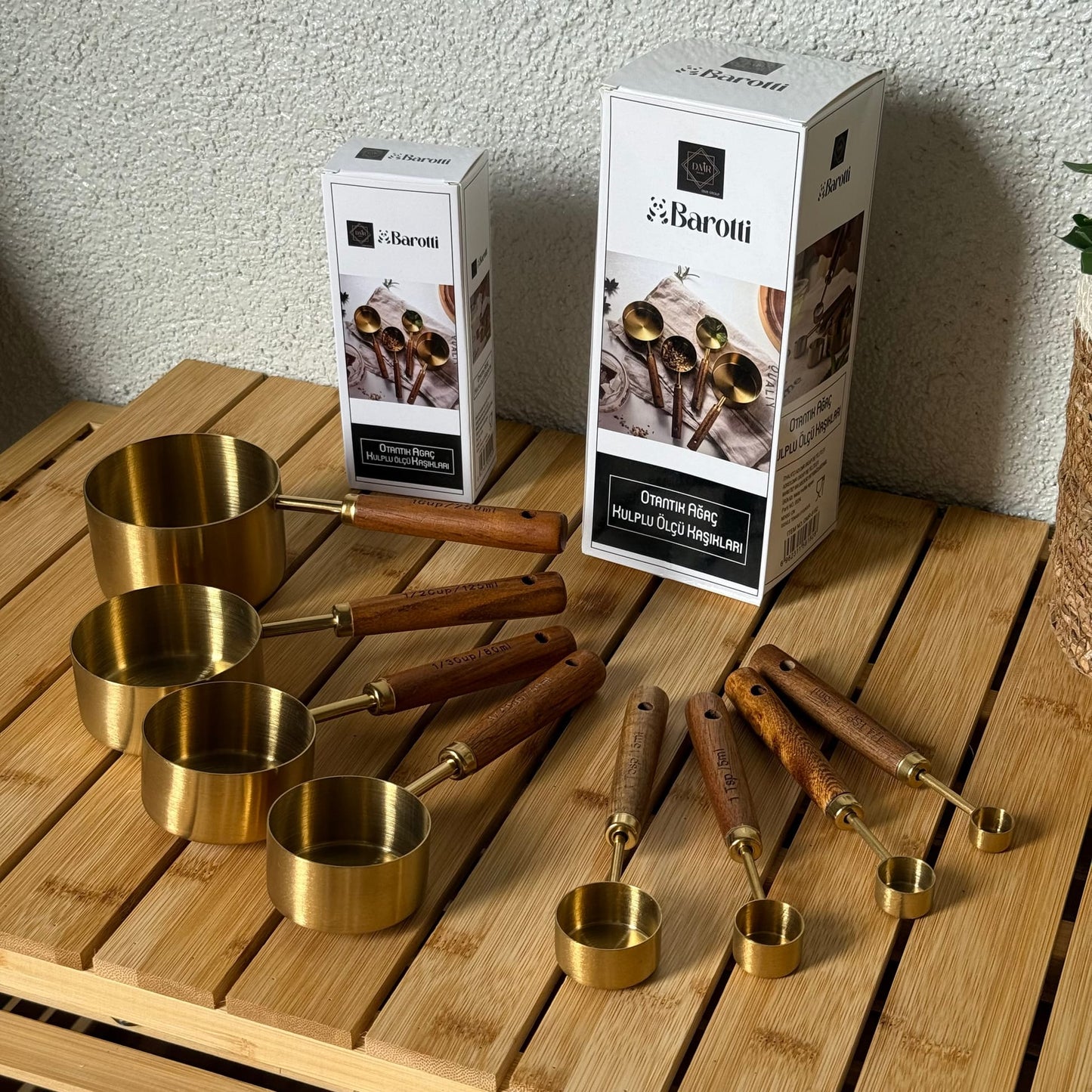 Barotti Ahşap Saplı Ölçü Kaşığı Set 8 Parça