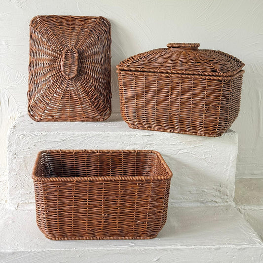 Hestia İkili Rattan Patates soğan Sepeti 5+5 lt (kahverengi)