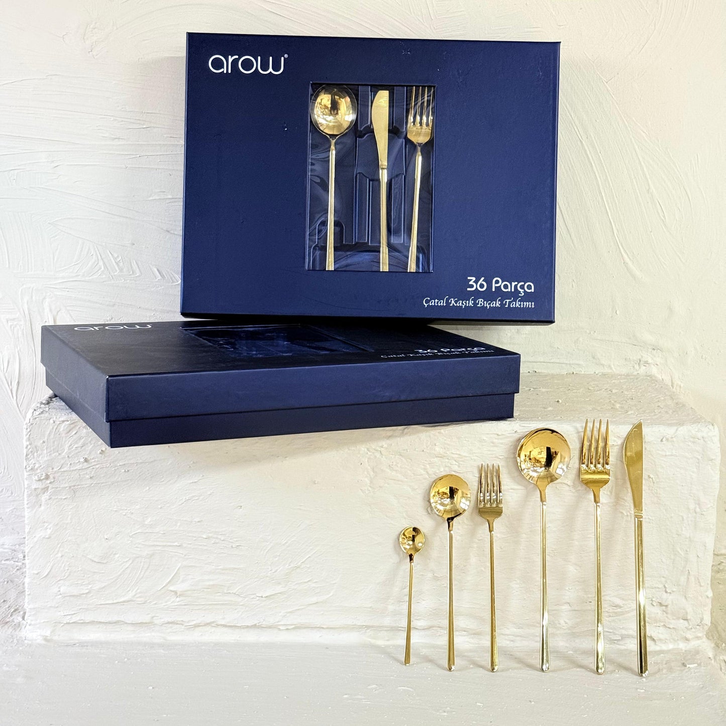 Arow Çubuk Model 72 Parça Ç.K.B Takımı 304 Çelik Yüksek Kalite Süper Fiyat (Gold)