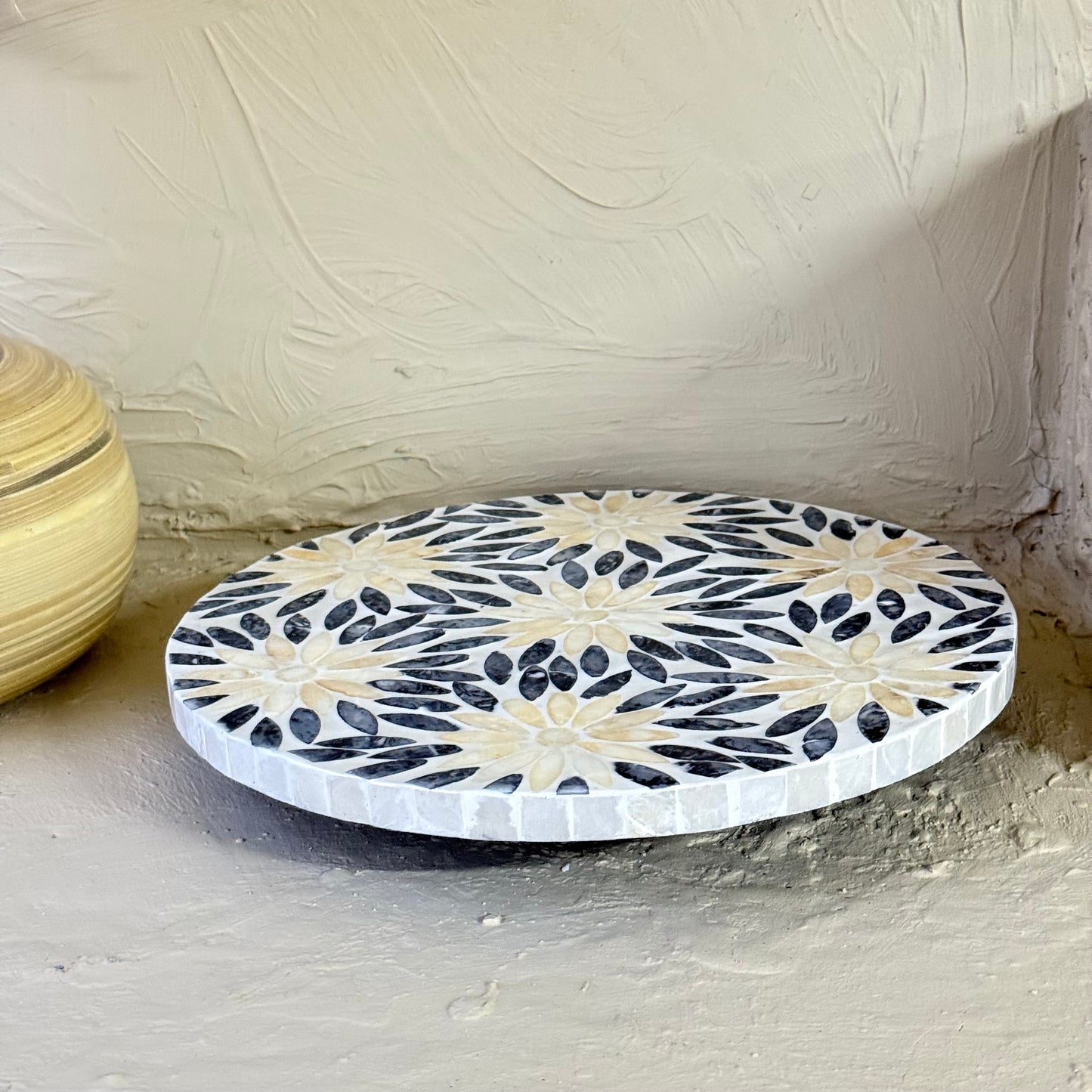 SVR Sedef Dönen Yuvarlak Sunumluk KOD:6183 Papatya Model