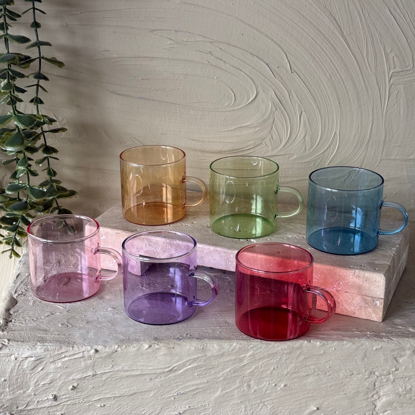 Tully Renkli Borosilikat Cam Espresso Kupa Seti 140 ml KOD:129