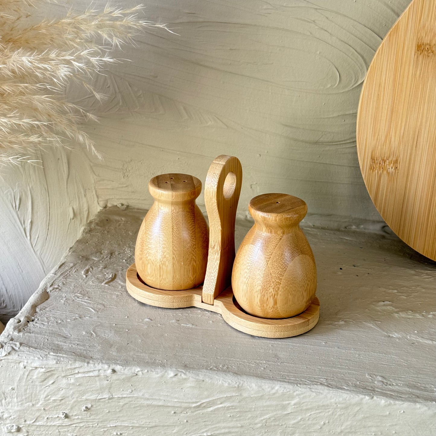 Tutku Bambu Standlı Tuzluk Biberlik Seti İkili