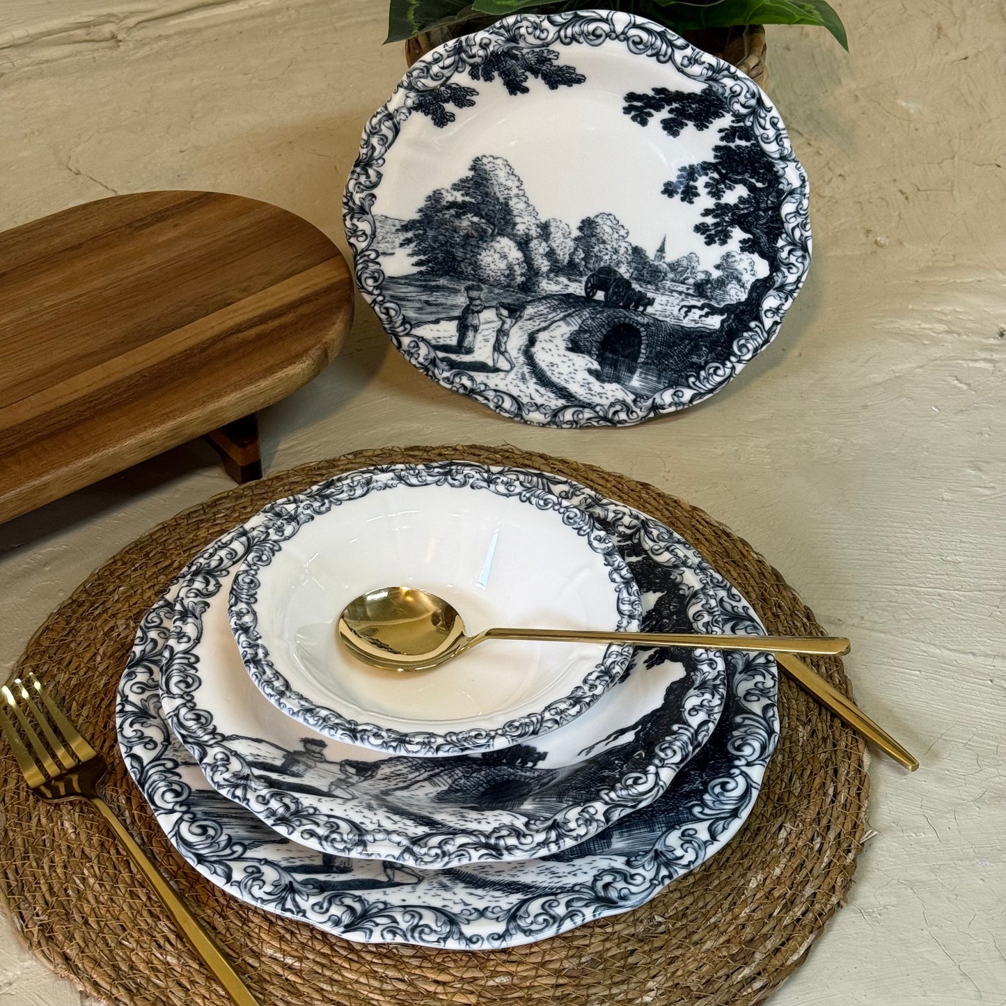 Porser Porselen 24 Parça Yemek Takımı 6 Kişilik Siyah KOD:NOİRDEN-30402-1