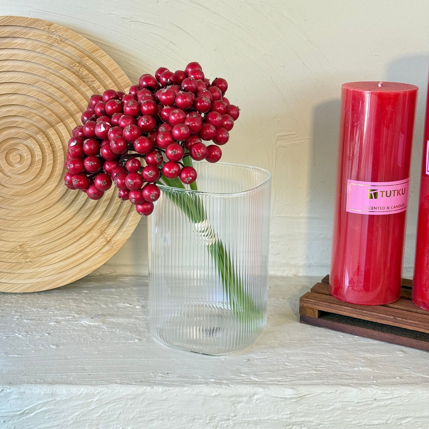 Kokina Yapay Yılbaşı Çiçeği Buket Kırmızı 25 cm