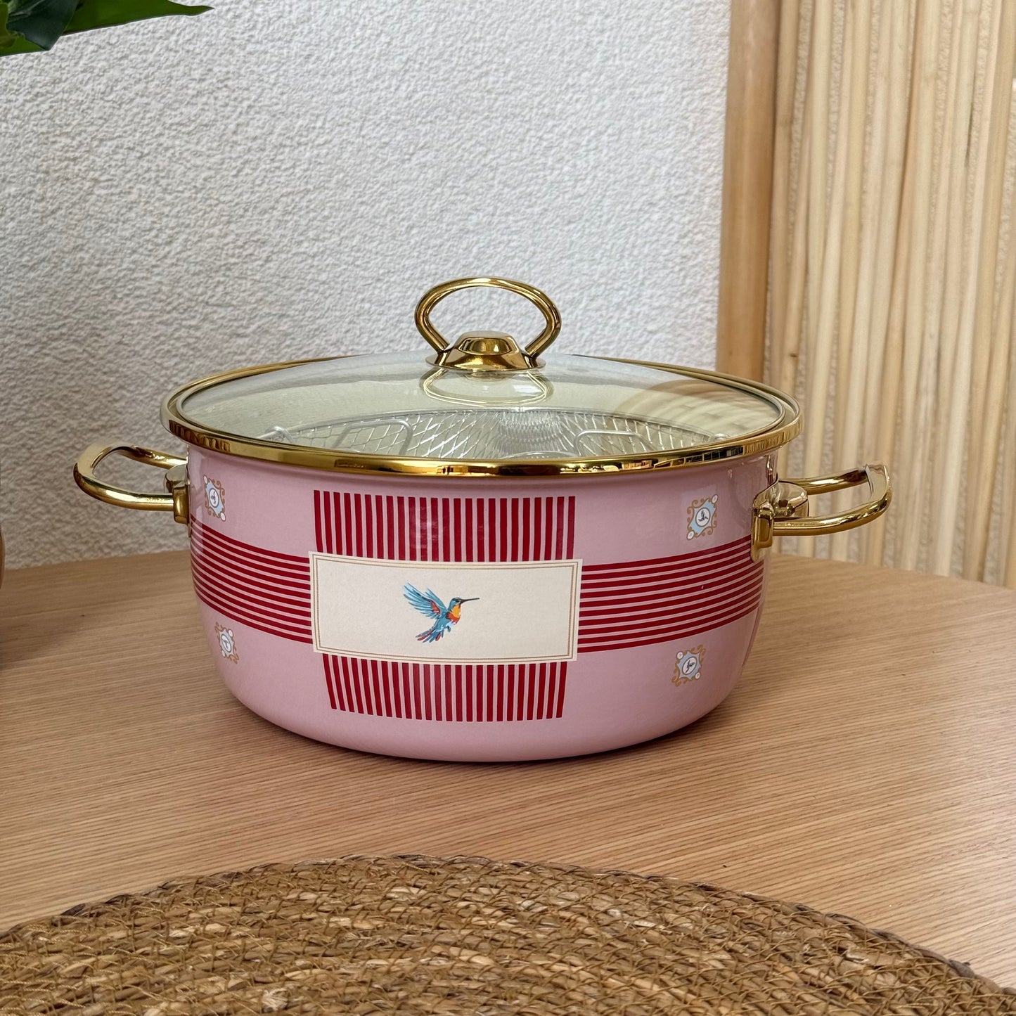 Pashally Emaye Fritöz Pembe-Kırmızı 22 cm KOD:0335