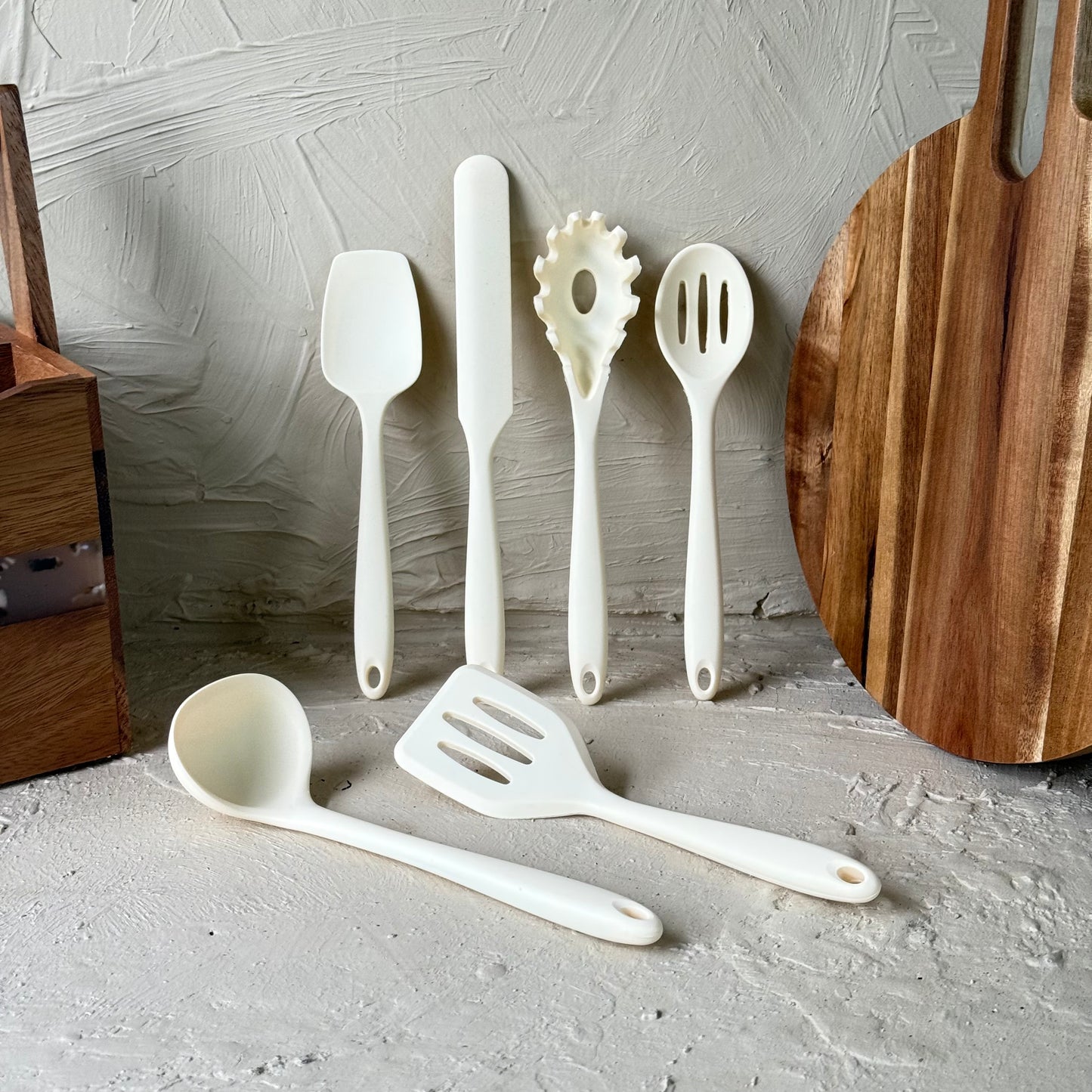 Arow 6 Parça Silikon Mutfak Seti Krem KOD:6109