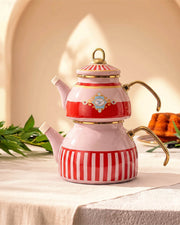 Pashally Emaye Çaydanlık Bird Model Pembe
