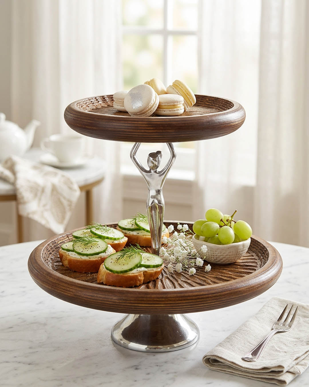 Prestige Collection – Ahşap Dokulu 2 Katlı Lüks Sunumluk” 5032