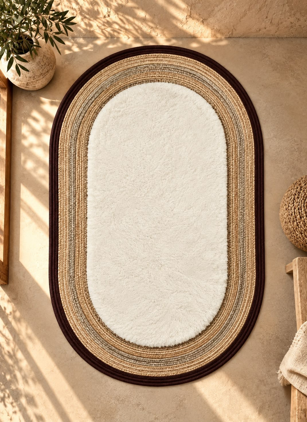 Nil Lüks Pelüş Paspas (80x150 cm) – İskandinav Tarzı Yumuşaklık ve Üstün Kalite Kahve-603