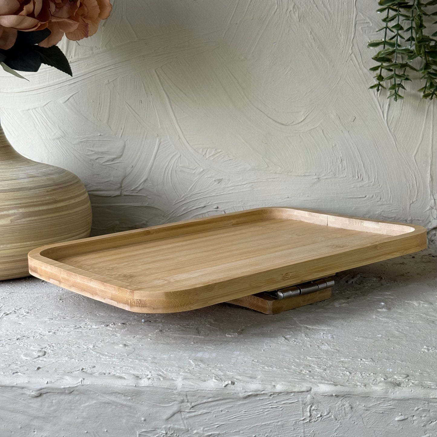 Diamond Bambu Dikdörtgen Koltuk Kenarı Tepsi 38x26 cm KOD:6590