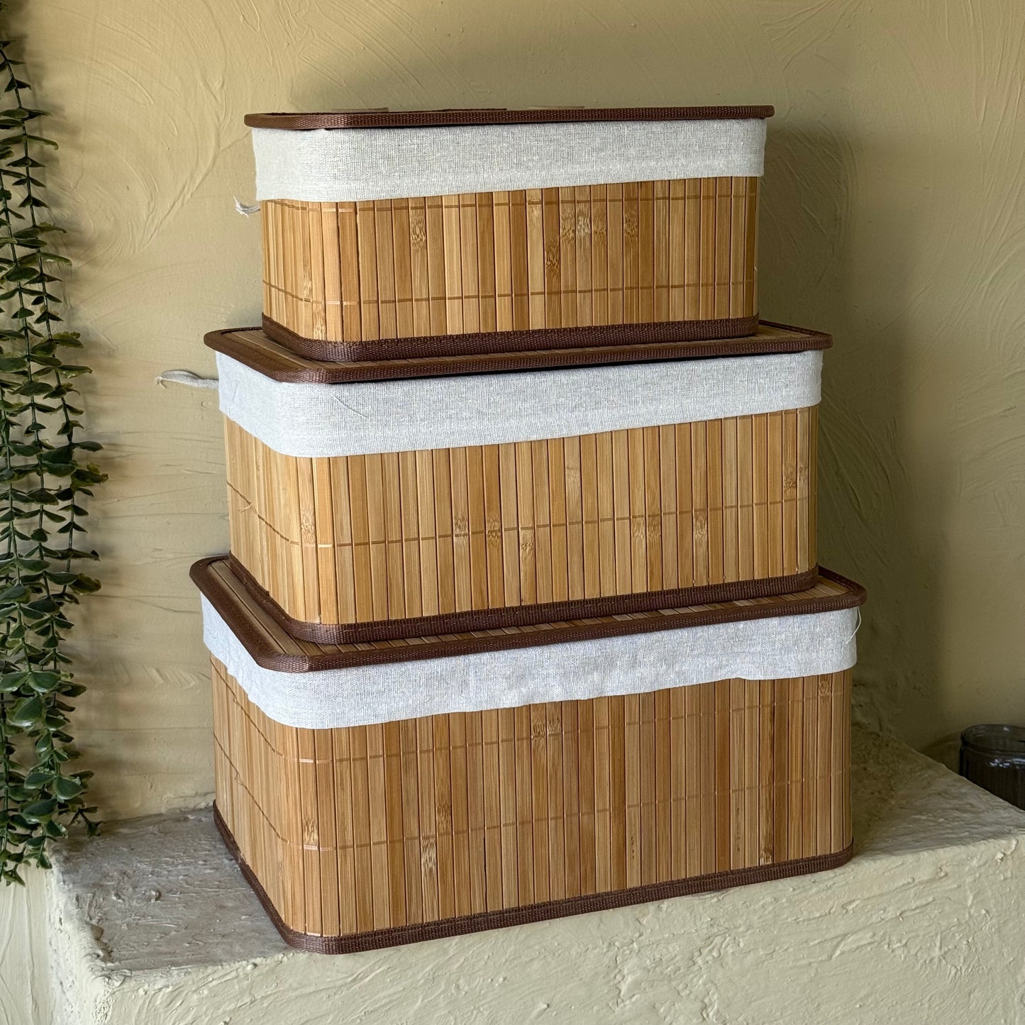 Buenally Bambu 3 Boy Kapaklı Dikdörtgen Organizer Seti KOD:66224