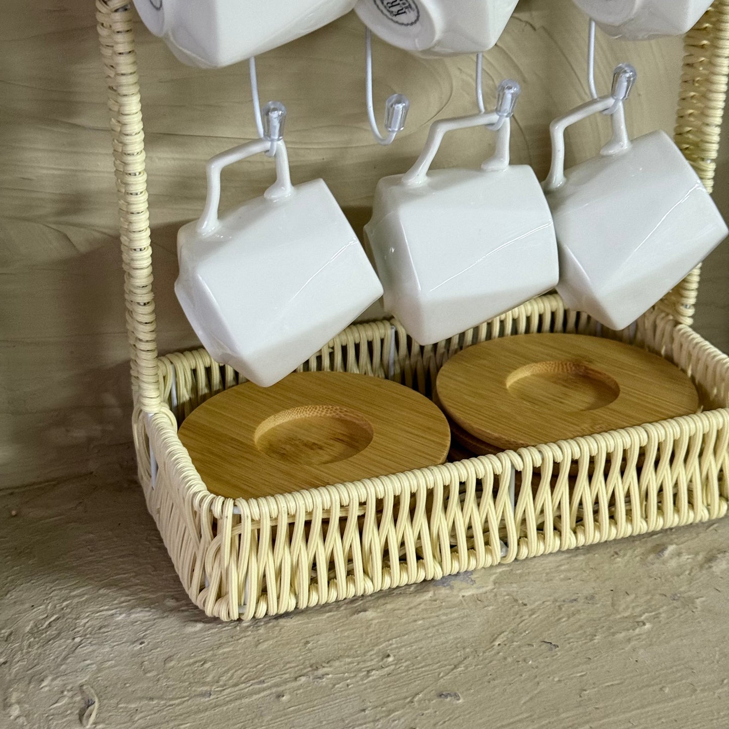 Evanev Rattan Fincan Askı Standı Naturel KOD:30481