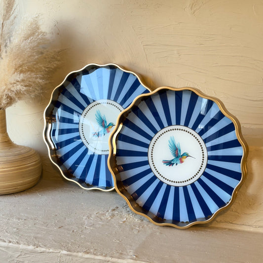 Pasha İki Boy İkili Tepsi Seti KOD:1062 Mavi