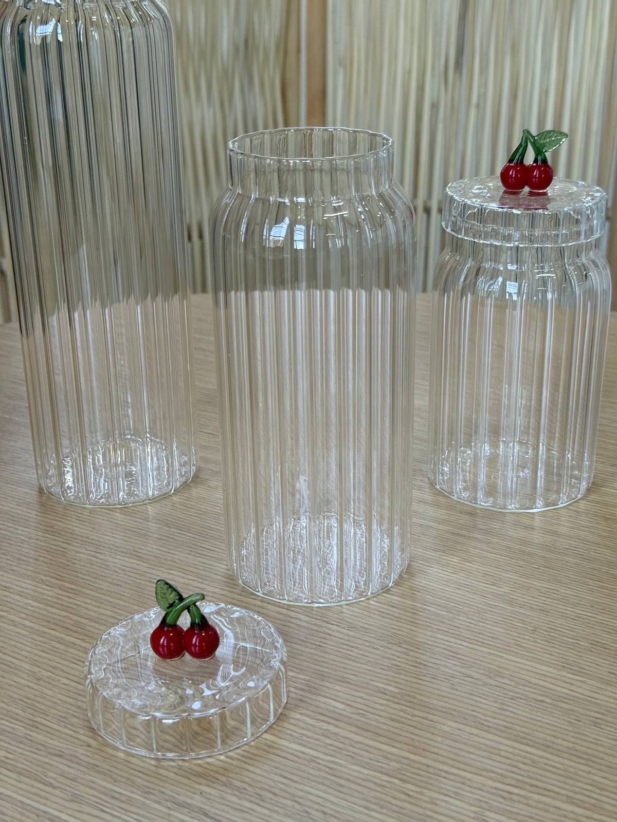 Strawberry Borosilikat Cam 3 Boy Kavanoz Seti KOD:11241-42-43