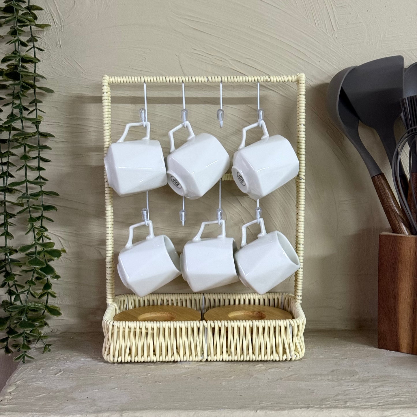 Evanev Rattan Fincan Askı Standı Naturel KOD:30481