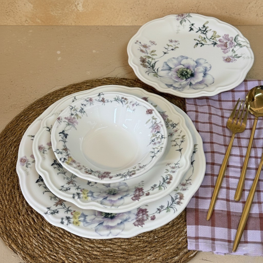 Porser Porselen 24 Parça Yemek Takımı 6 Kişilik KOD:AVELİNE-30404