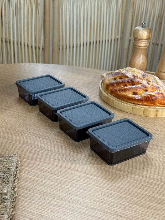 Bonbon 4 Parça Saklama Kabı Set Gri