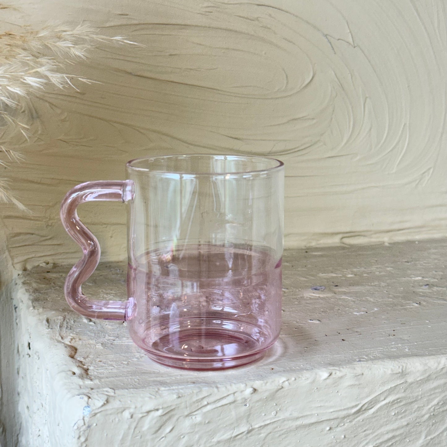 Tutku Borosilikat Cam Nescafe Kupa 400 ml Pembe KOD:030