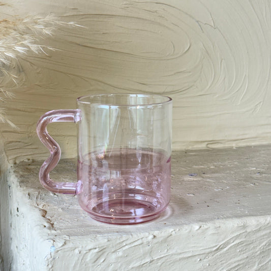 Tutku Borosilikat Cam Nescafe Kupa 400 ml Pembe KOD:030