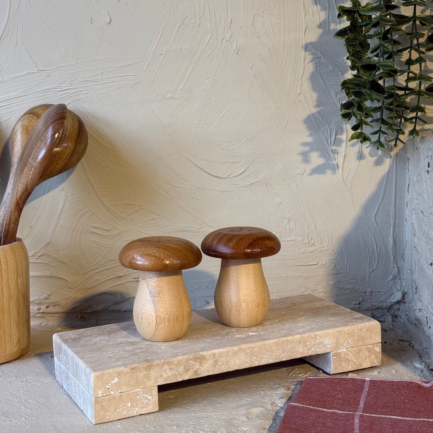 Bambu Mantar Model Tuzluk Biberlik Seti KOD:408-8