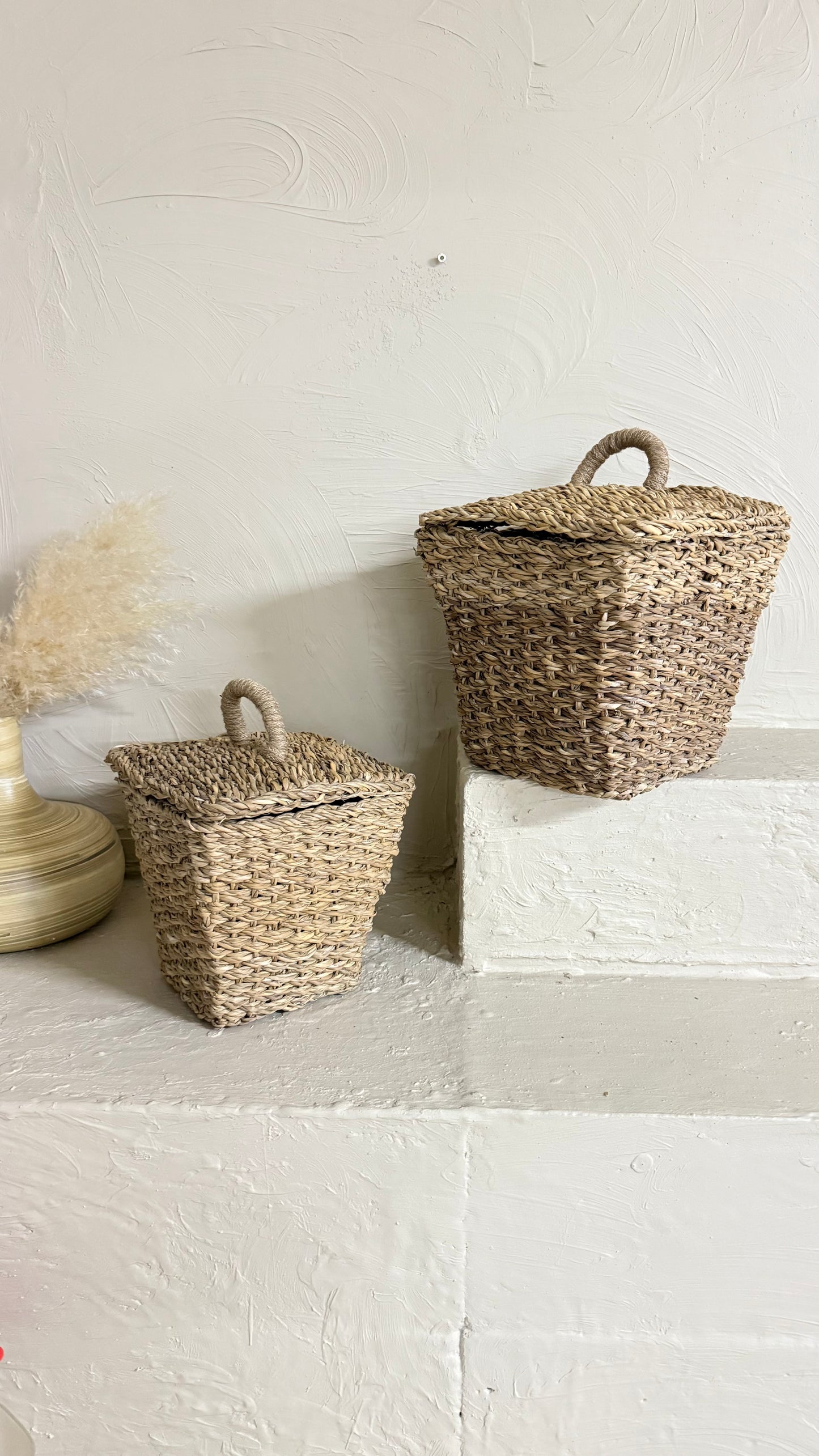 SVR Kapaklı İki Boy Kare Hasır Patates Soğanlık Naturel KOD:15841