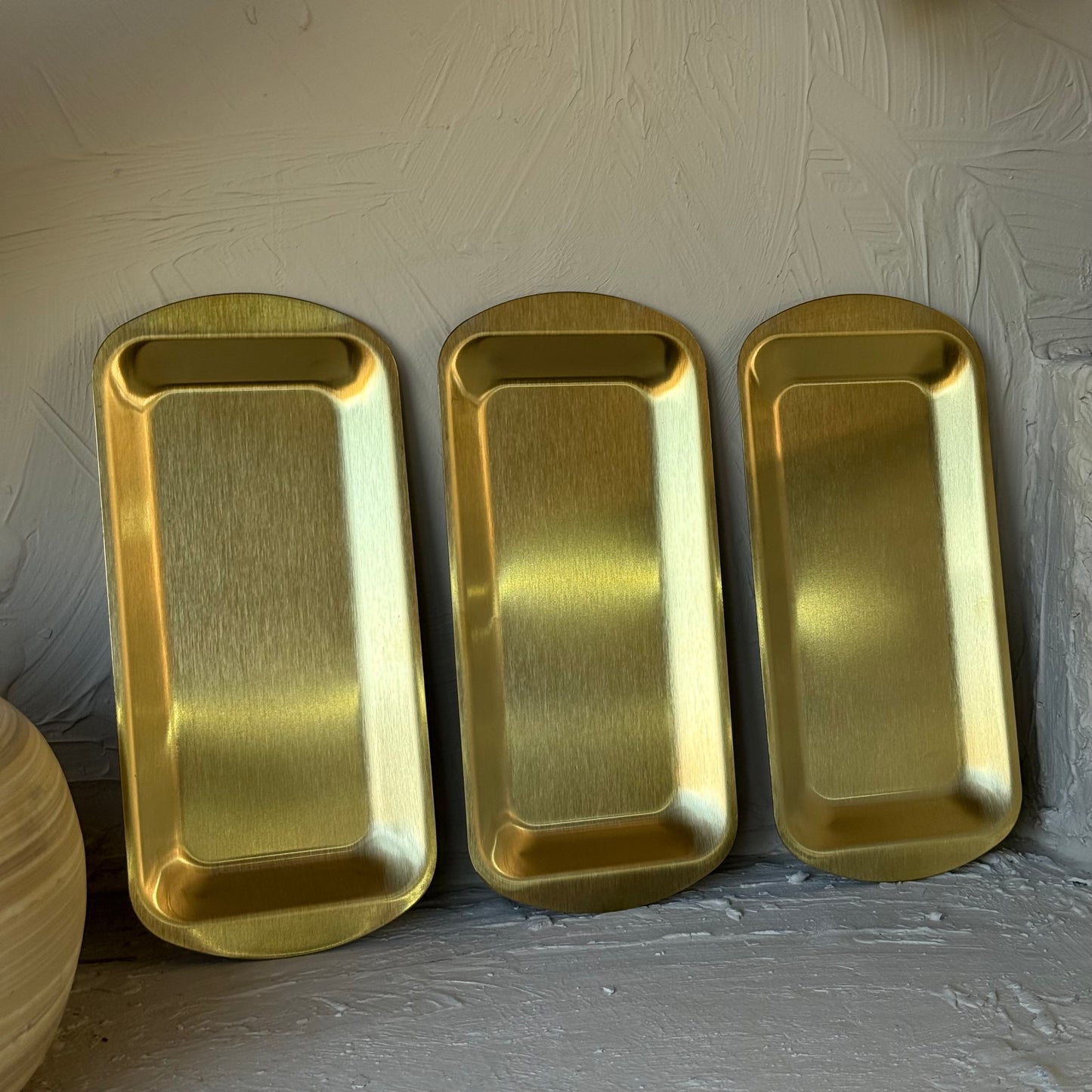 Vadi Dikdörtgen Gold Sunumluk Kahvaltılık 3 Parça KOD:8806