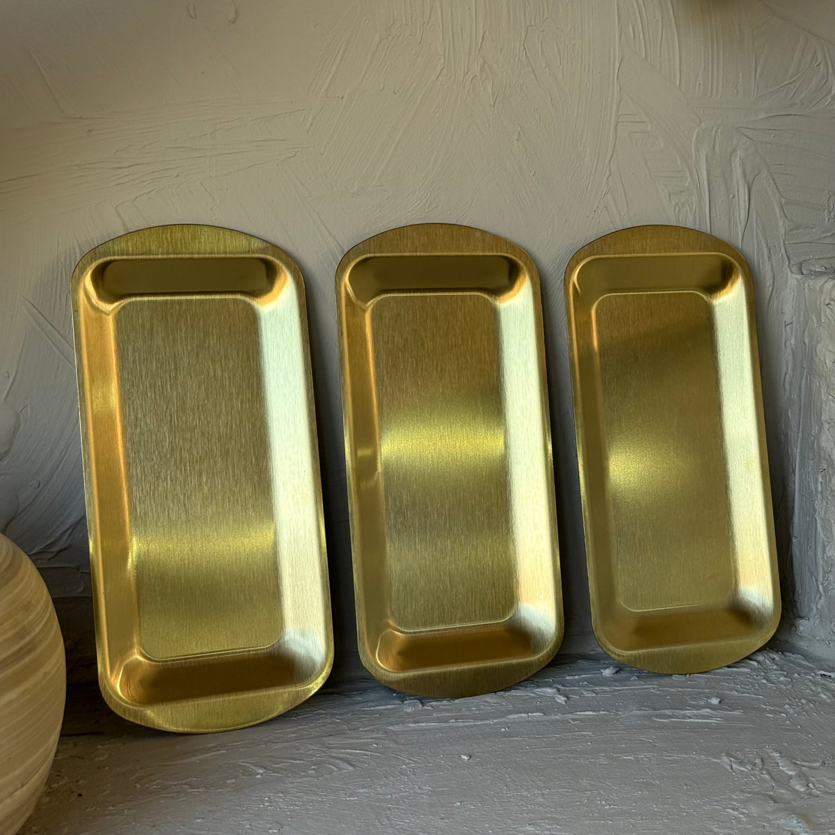 Vadi Dikdörtgen Gold Sunumluk Kahvaltılık 3 Parça KOD:8806