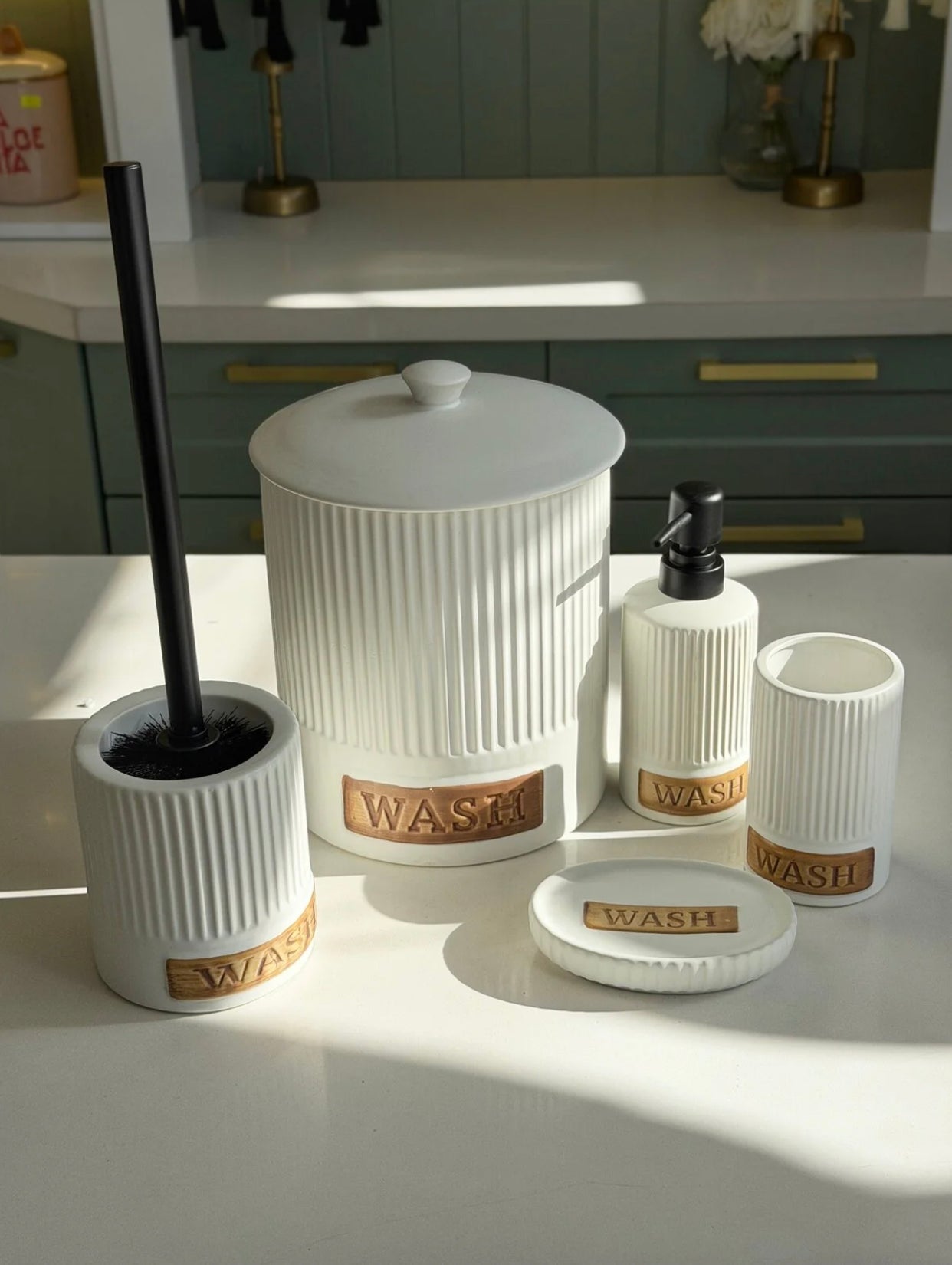 Lüks 5 Parça Porselen Banyo Seti Rv