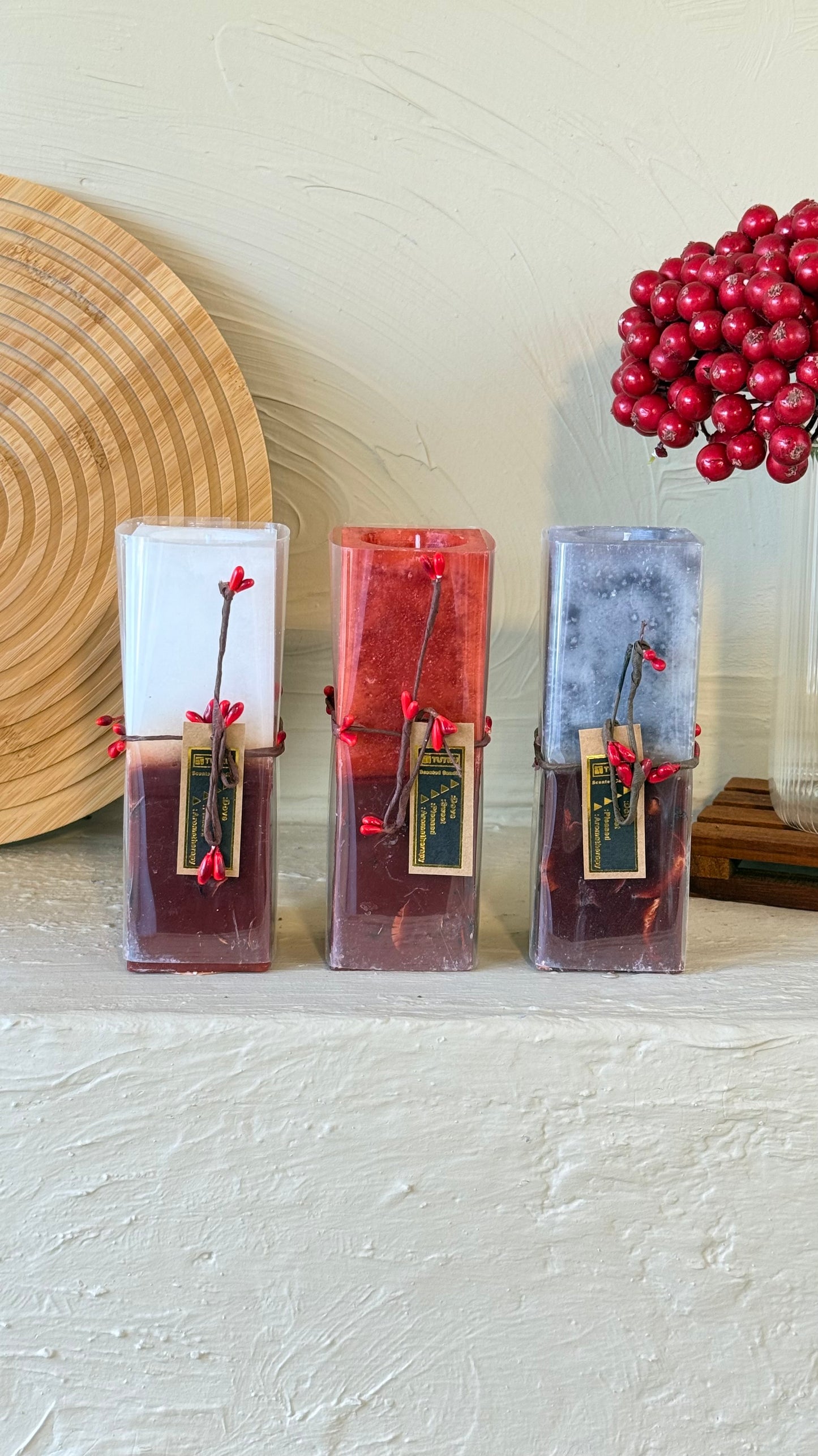 Tutku Çiftrenk Kare Mum Kokulu 3 Lü Set