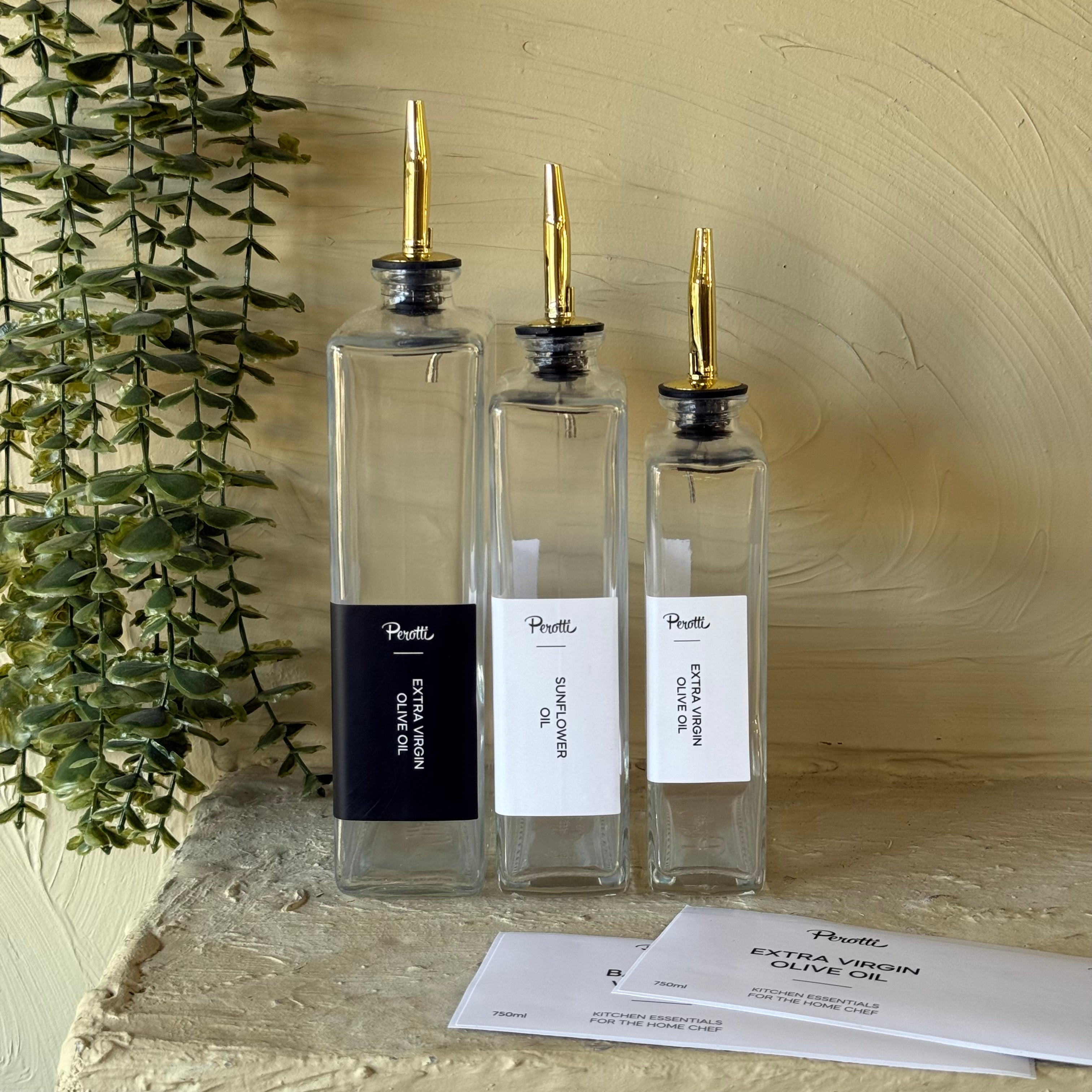 Perolly Cam Gold Kapaklı Yağlık Seti 350 ml, 500 ml, 750 ml KOD:18116